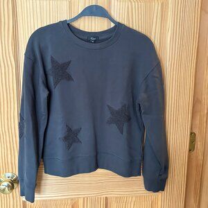 Rails Fleece Sonia Crewneck Sweatshirt with Stars Washed Black Size XS